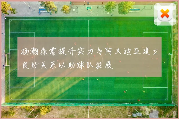 杨瀚森需提升实力与阿夫迪亚建立良好关系以助球队发展